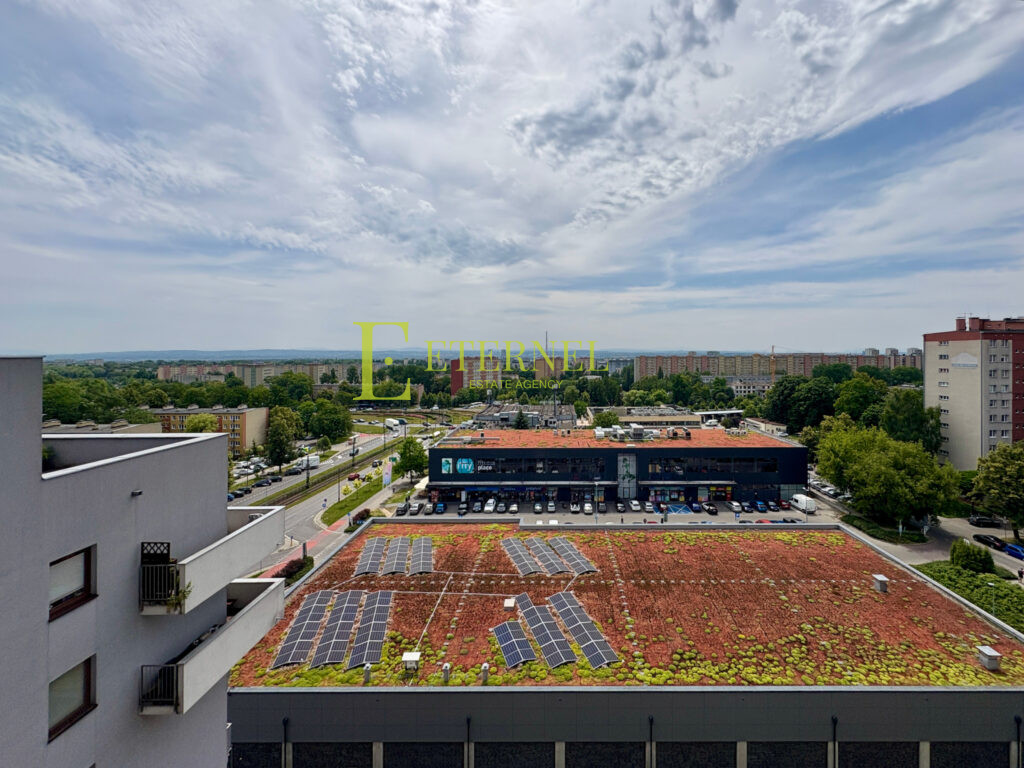 Сучасна повністю умебльована студія 30 м² на 8 поверсі з панорамним видом на місто – osiedle Na Lotnisku, дружня до тварин!