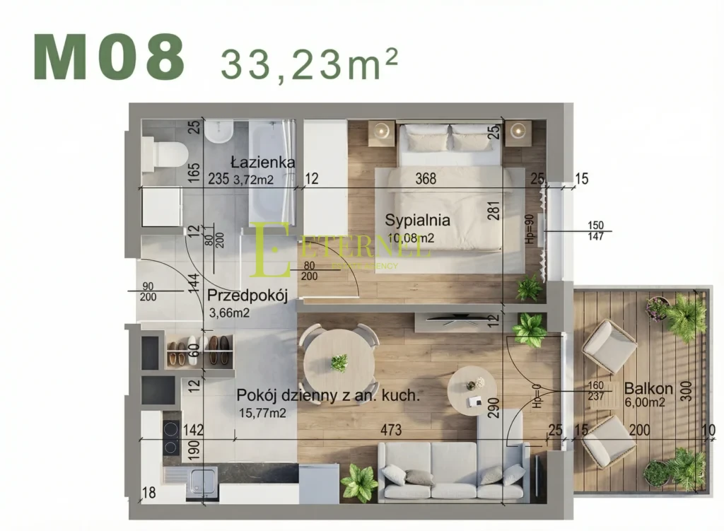 Kompaktowe mieszkanie 2-pokojowe 33,23m2 – ul. Śliwkowa