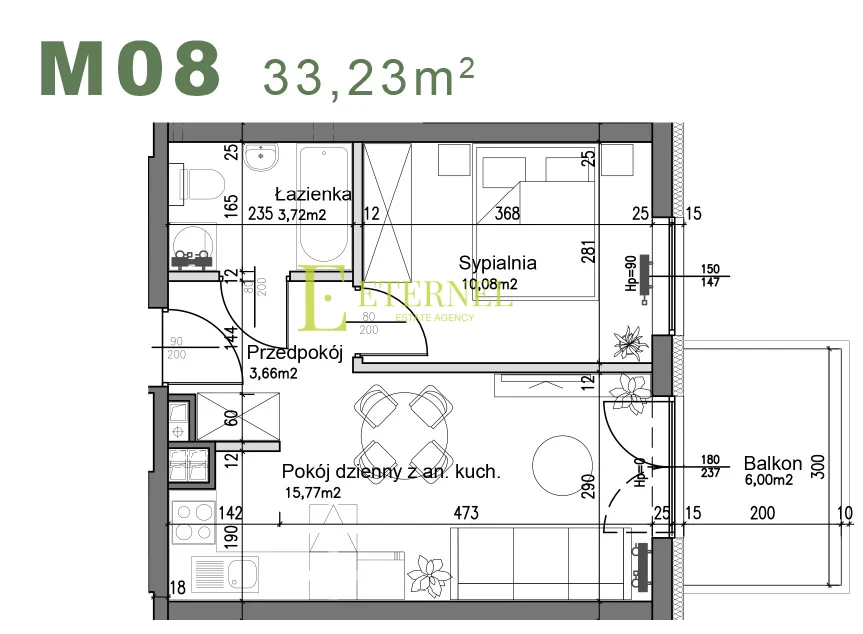 Kompaktowe mieszkanie 2-pokojowe 33,23m2 – ul. Śliwkowa