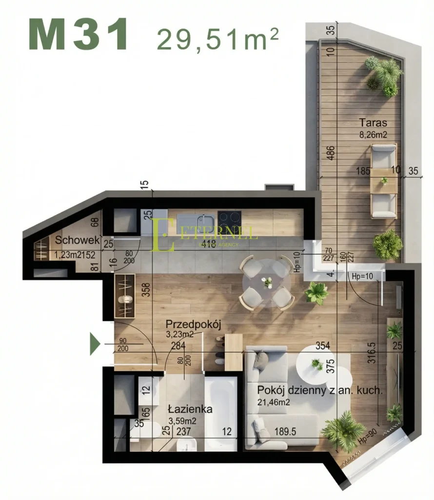 Kompaktowe mieszkanie 1-pokojowe 29,51 m² – ul. Śliwkowa
