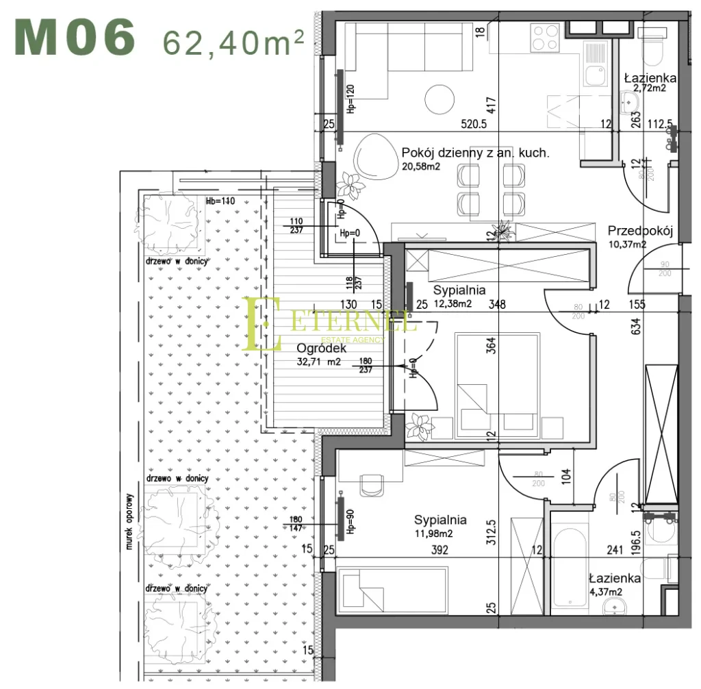 Przestronne mieszkanie 3-pokojowe z 2 łazienkami 62,40m2 – ul. Śliwkowa