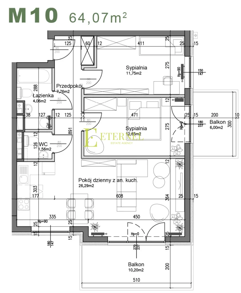 Przestronne mieszkanie 3-pokojowe 64,07m2 – ul. Śliwkowa