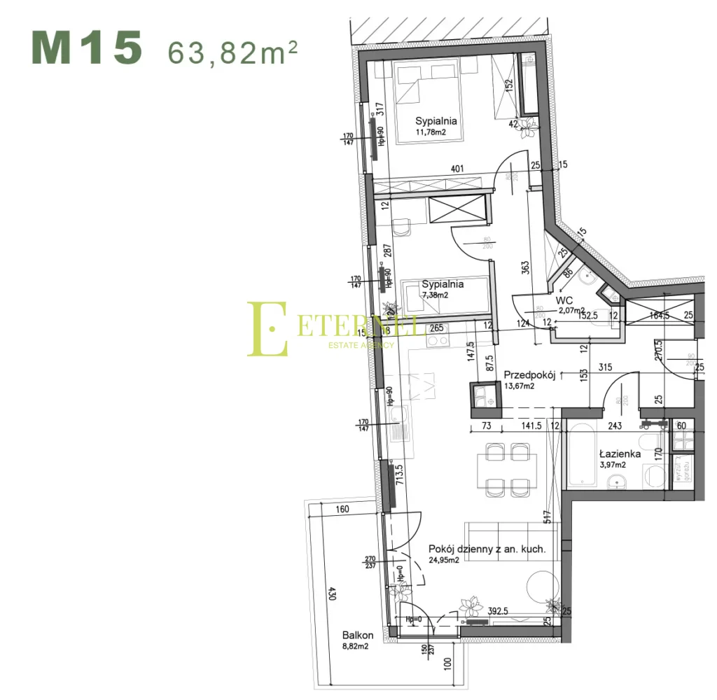 Przestronne mieszkanie 3-pokojowe 63,82m2 – ul. Śliwkowa