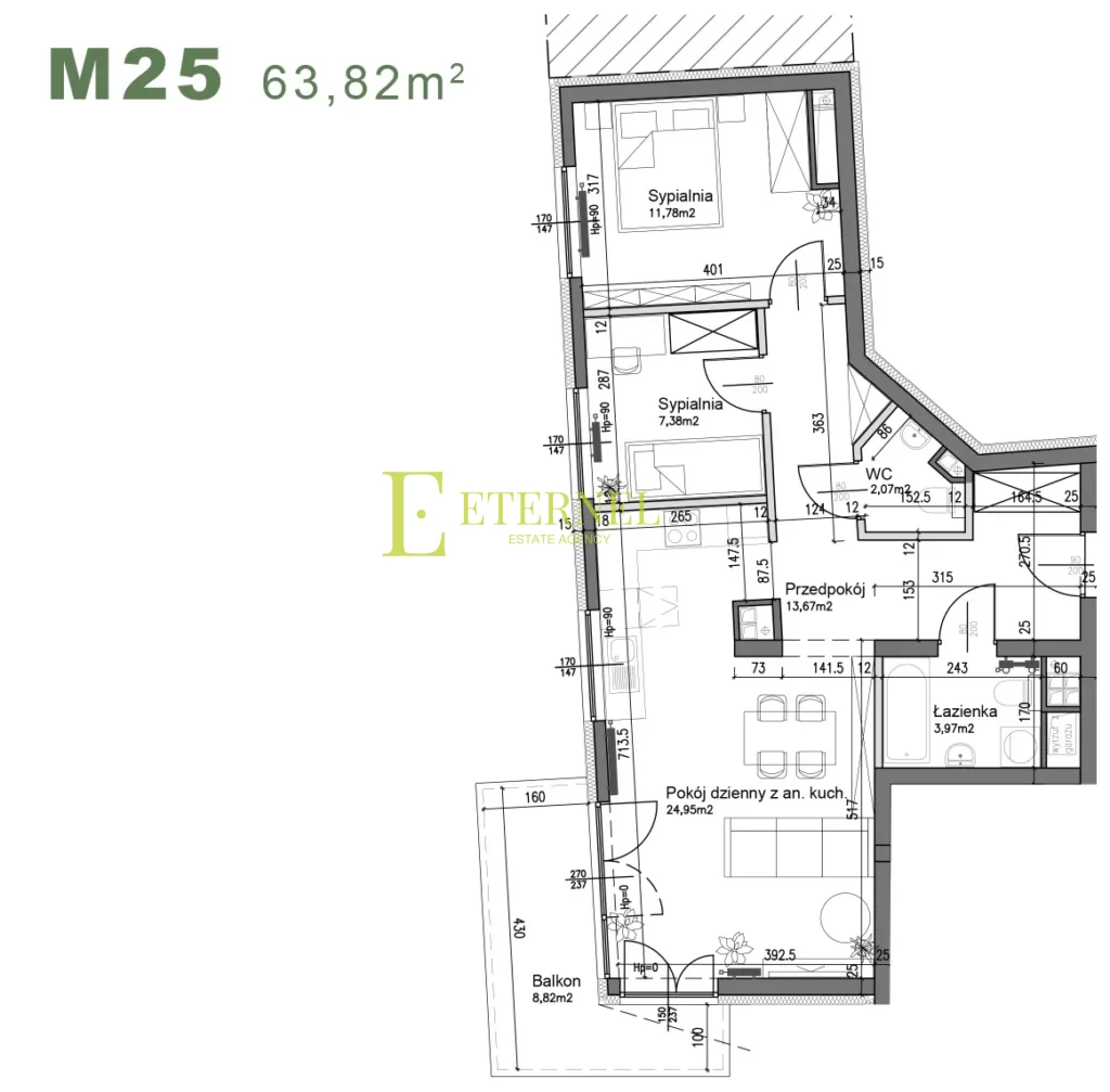 Przestronne mieszkanie 3-pokojowe 63,82m2 – ul. Śliwkowa