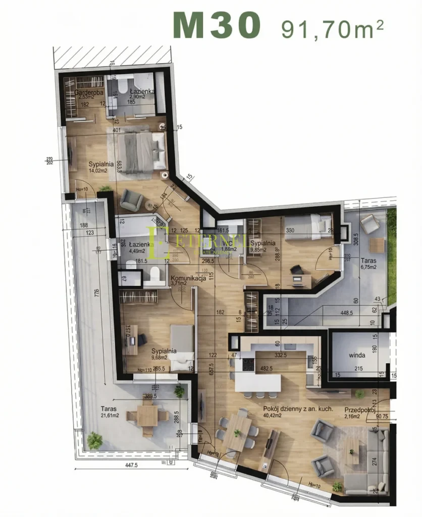 Ekskluzywne mieszkanie 4-pokojowe 91,70 m² – ul. Śliwkowa