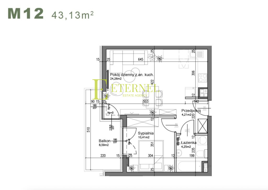 Funkcjonalne mieszkanie 2-pokojowe 43,13m² – ul. Śliwkowa