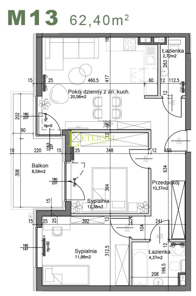 Wyjątkowe mieszkanie 3-pokojowe 62,40m² – ul. Śliwkowa