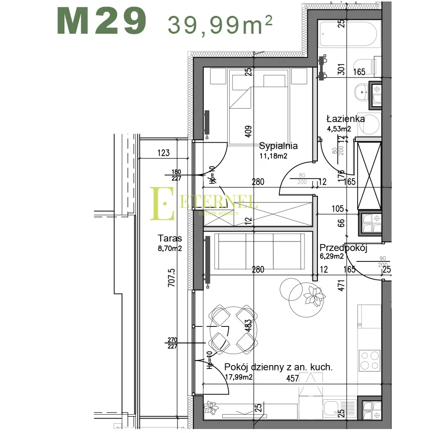 Funkcjonalne mieszkanie 2-pokojowe 40 m² – ul. Śliwkowa